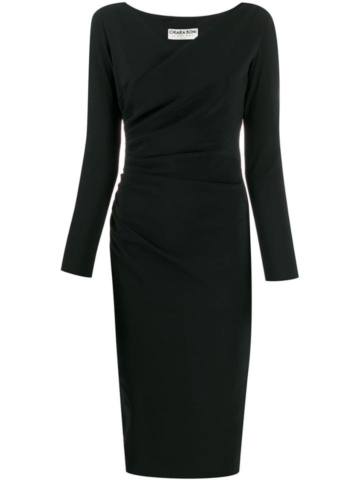 Le Petite Robe Di Chiara Boni Wrap Style Shift Dress - Black