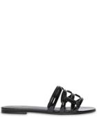 Burberry Monogram Motif Patent Leather Sandals - Black
