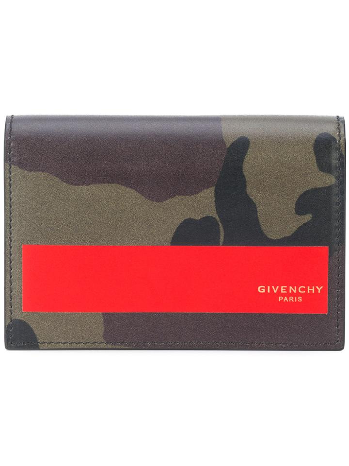 Givenchy Camouflage Print Business Card Case - Black