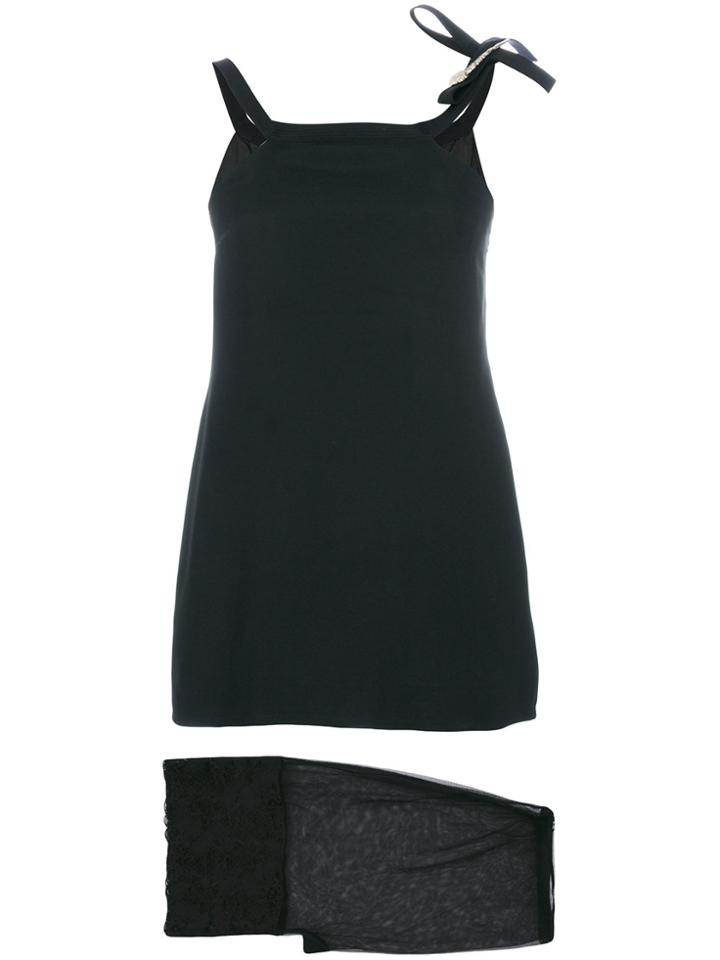 Versace Vintage Lace Shorts Mini Dress - Black