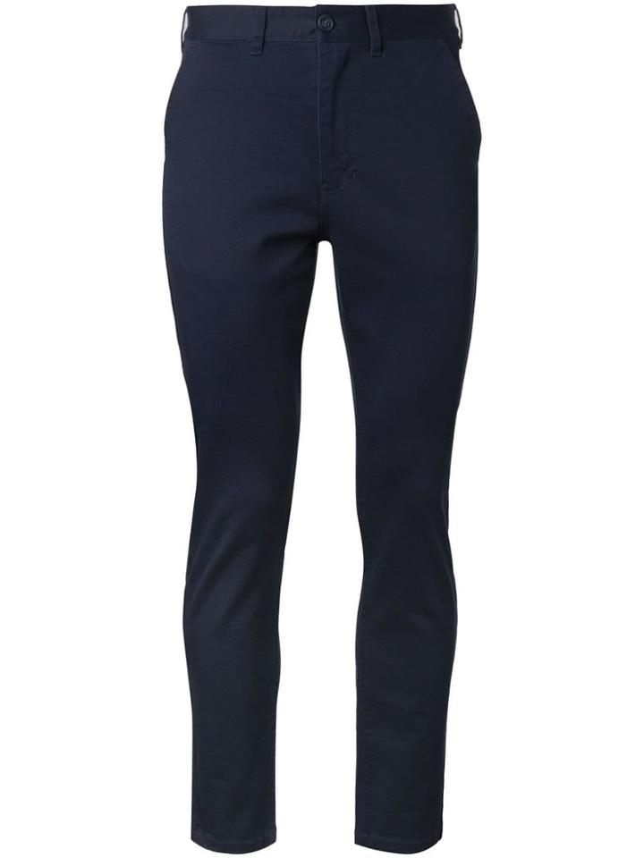 Fadeless Cropped Chino Trousers - Blue