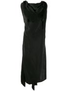 Aganovich Draped Neckline Dress - Black