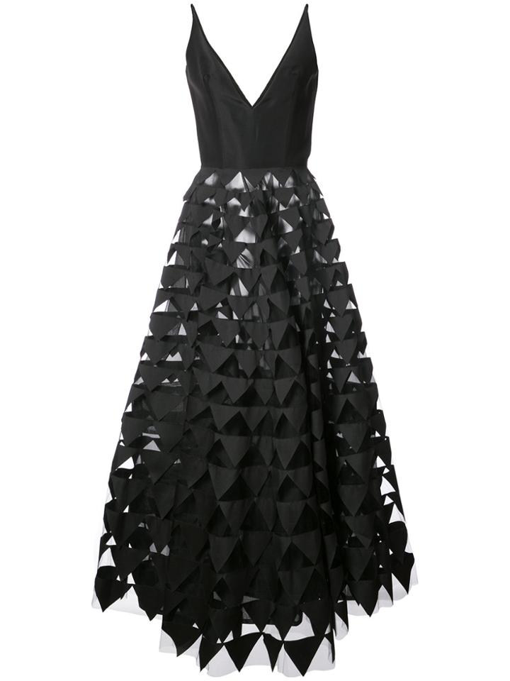Oscar De La Renta Geometric Gown - Black