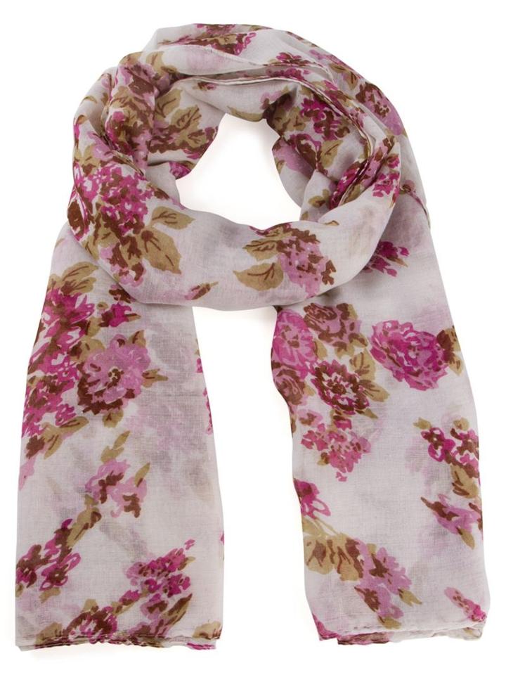 Serpui Floral Print Scarf, Women's, Nude/neutrals, Polyester