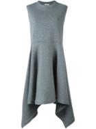 Marni Fluted Sleeveless Dress, Women's, Size: 42, Grey, Nylon/virgin Wool