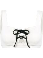 Marysia Tie Front Bikini Top - White