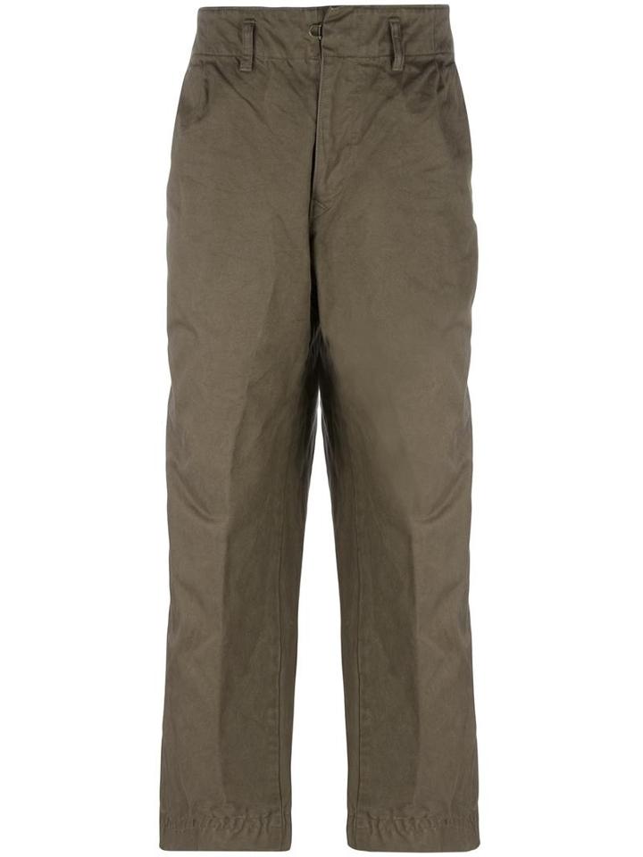 Kolor Loose Fit Trousers, Men's, Size: 1, Green, Cotton