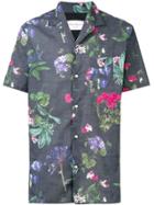 Officine Generale Floral Print Shirt - Black