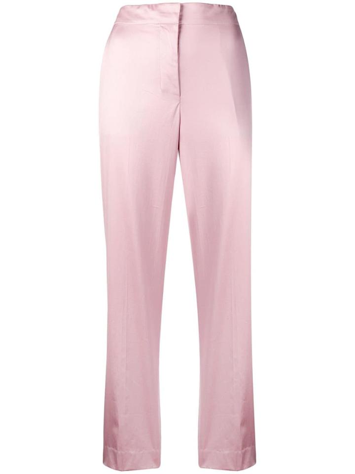 Theory Straight Leg Trousers - Pink