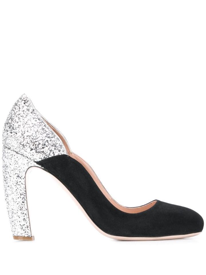 Miu Miu Glitter-effect Panel Pumps - Black