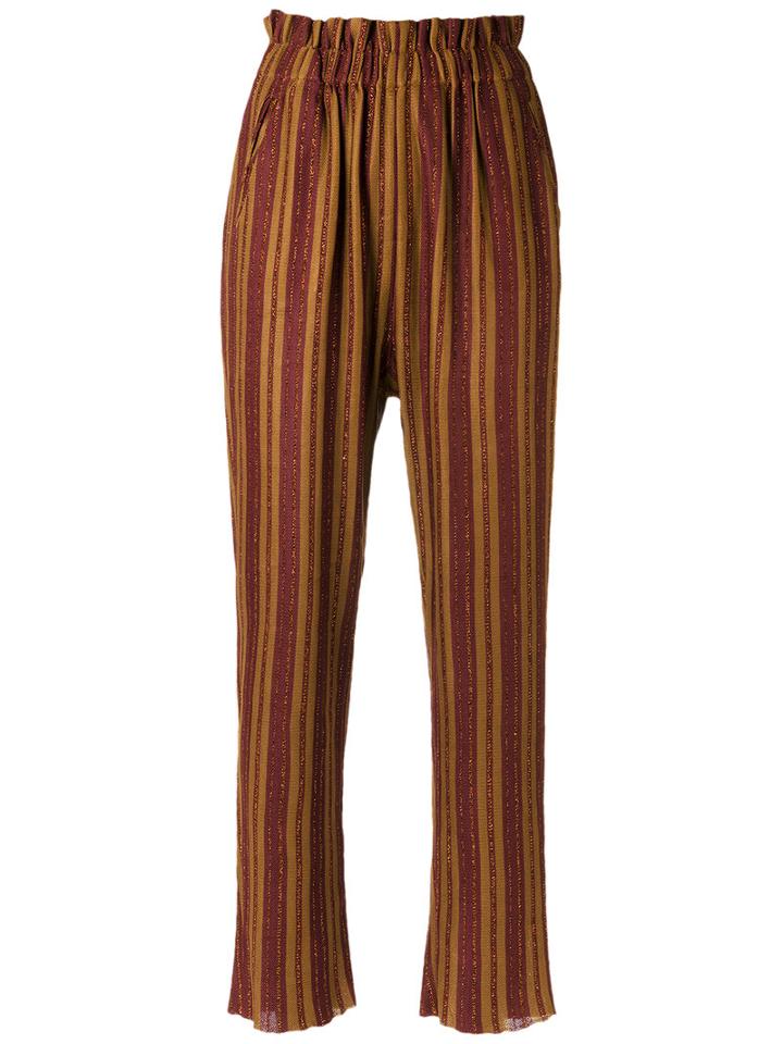 Gig - Striped Knit Trousers - Women - Polyester/viscose - M, Brown, Polyester/viscose