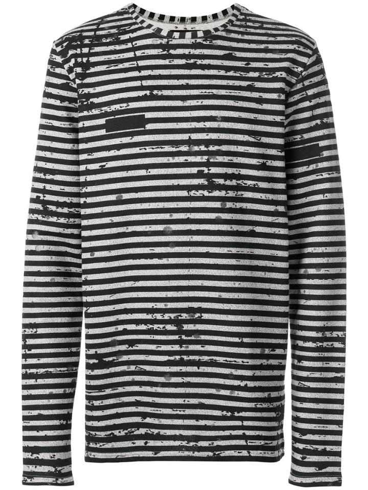 Super Légère Distressed Stripe Sweater - Grey
