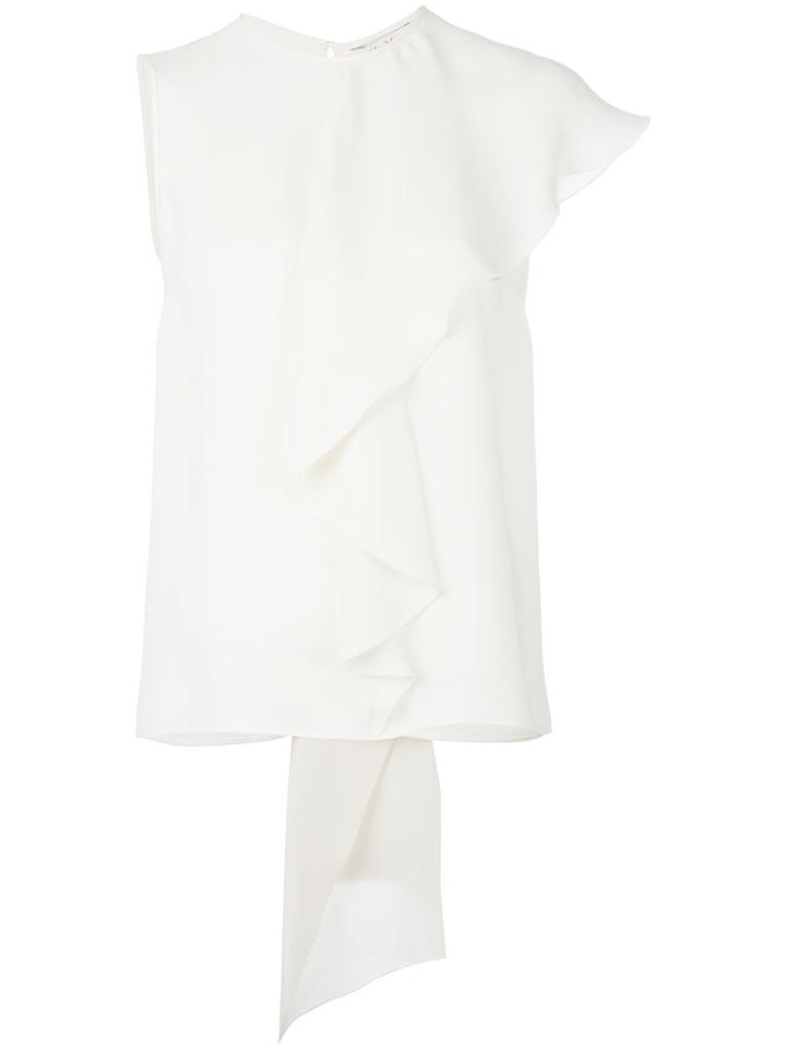 Max Mara Ruffled Front Tank, Women's, Size: 44, White, Silk