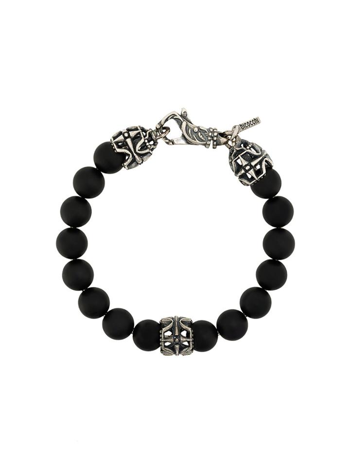 Emanuele Bicocchi Round Shape Emebllished Bracelet - Black