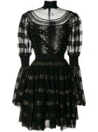 Alexander Mcqueen High Neck Embroidered Detail Dress - Black