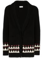 Saint Laurent Intarsia Knit Cardigan - Black