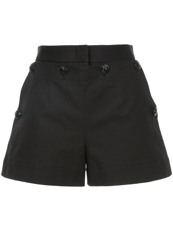 Msgm Button Flap Smart Shorts - Black