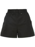Msgm Button Flap Smart Shorts - Black