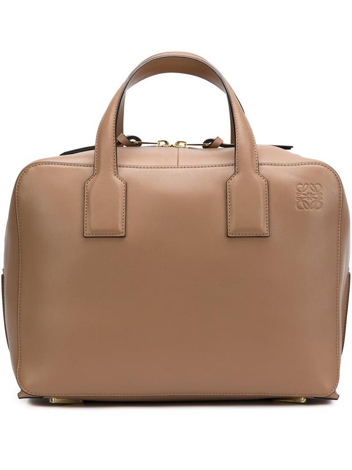 Loewe Embossed Logo Tote, Women's, Nude/neutrals