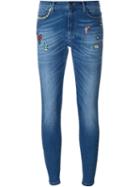 Mira Mikati Patch Detail Jeans, Women's, Size: 38, Blue, Cotton/spandex/elastane