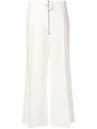Maison Flaneur Flared Cropped Trousers - White