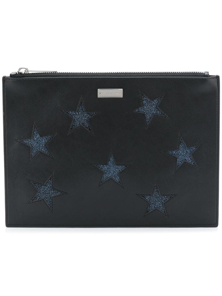 Stella Mccartney Star Embroidered Clutch - Black