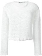 T By Alexander Wang Open Knit Jumper, Women's, Size: L, White, Polyester/nylon