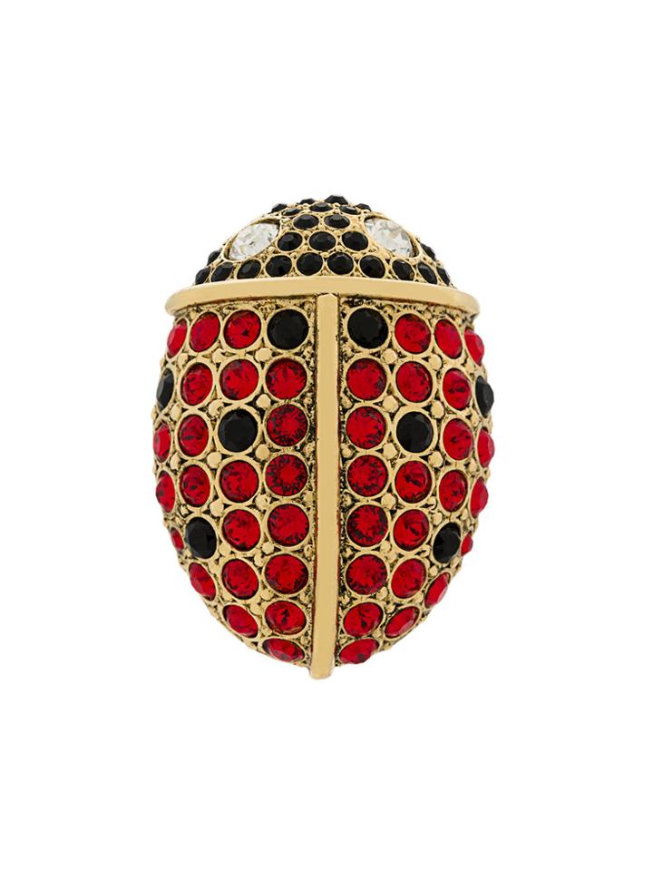 Sonia Rykiel Rhinestone Ladybird Pin - Metallic