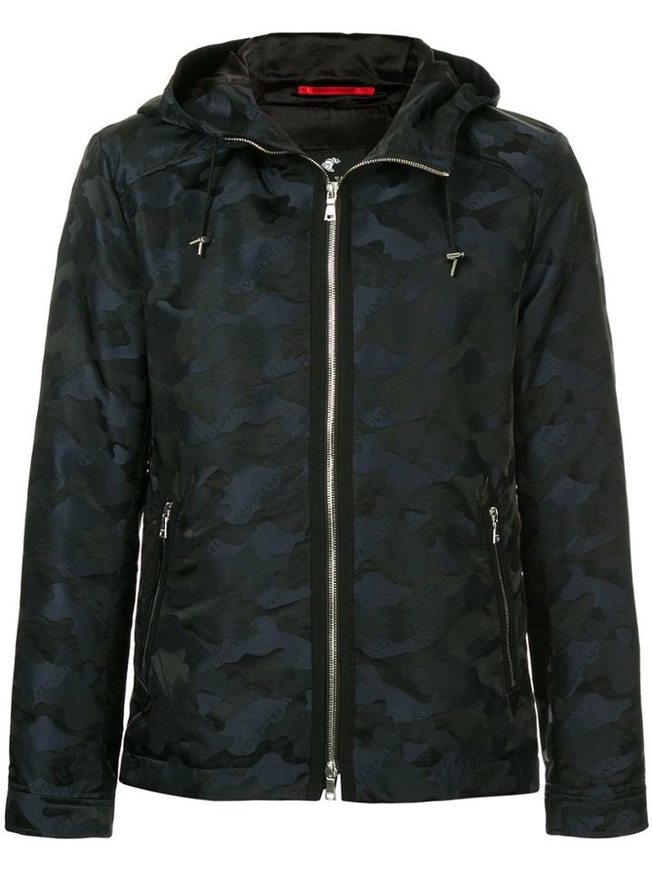 Loveless Hooded Camouflage Jacket - Blue