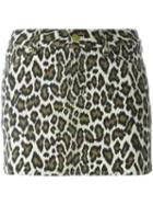 Jean Paul Gaultier Vintage Leopard Print Denim Skirt