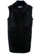 Desa 1972 Sleeveless Coat, Women's, Size: 2, Black, Leather