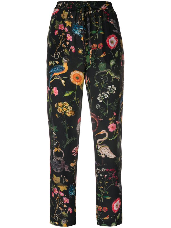 Red Valentino Cropped Printed Trousers - Black