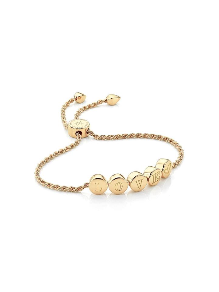 Monica Vinader Gp Linear Bead Chain Bracelet - Gold
