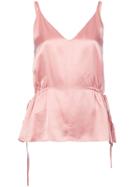 Derek Lam 10 Crosby V-neck Cami With Side Ties - Pink & Purple