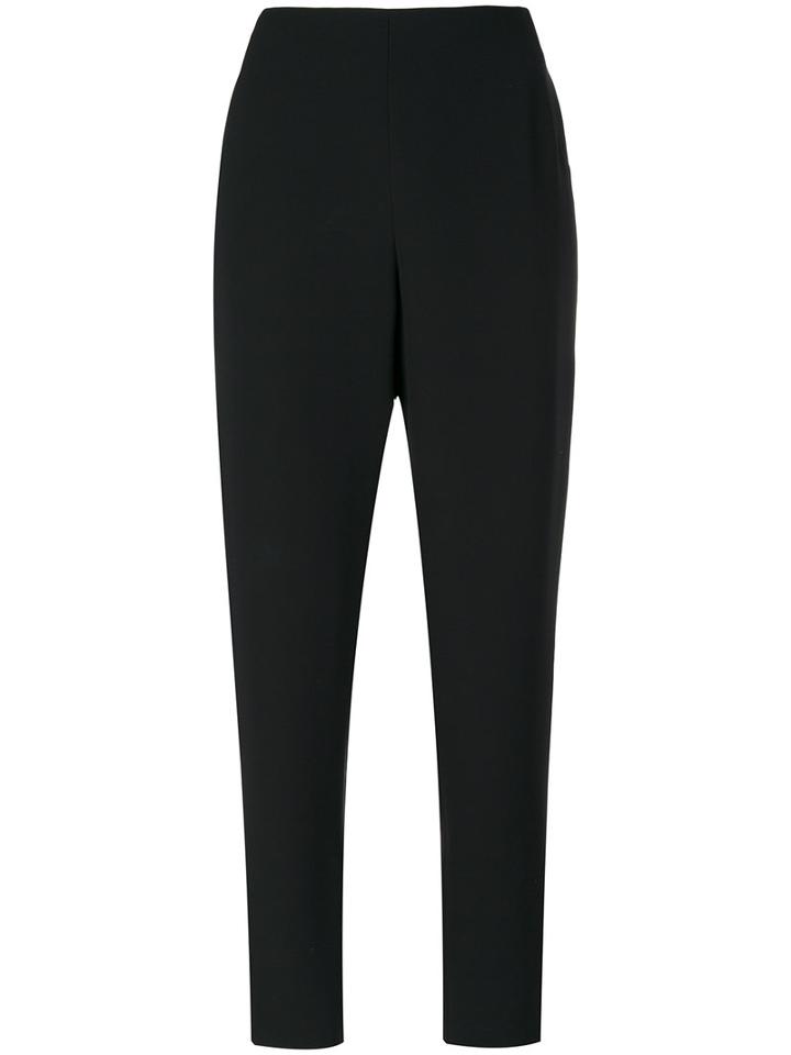 Giorgio Armani - Slim Fit Pants - Women - Silk - 46, Black, Silk