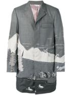 Thom Browne Scenic Suiting Intarsia Chesterfield - Grey