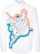 Iceberg - Superman Print Shirt - Men - Cotton - L, White, Cotton
