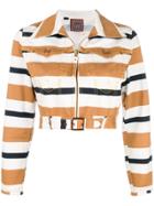 Jean Paul Gaultier Vintage Striped Cropped Jacket - White