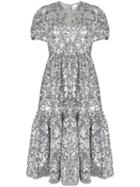 Ashish Silver Metallic Sequin Embellished Midi Dress