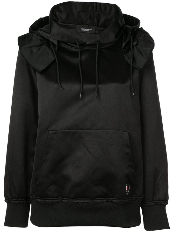 Undercover Ruffle Detail Hoodie - Black