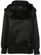 Undercover Ruffle Detail Hoodie - Black