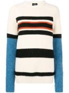 Calvin Klein 205w39nyc Stripe Panel Knitted Sweater - Nude & Neutrals
