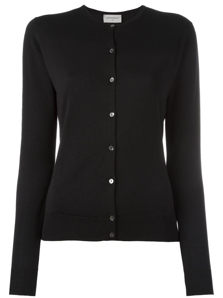 John Smedley Round Neck Short Cardigan - Black