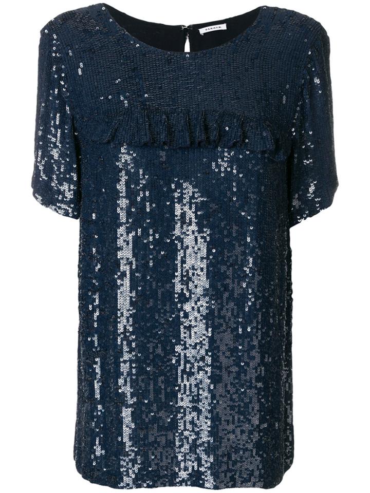 P.a.r.o.s.h. Sequin Frill Top - Blue