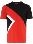 Neil Barrett Modern Stripe Print Cotton T Shirt - Black