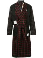 Maison Mihara Yasuhiro Check Print Trench Coat - Black