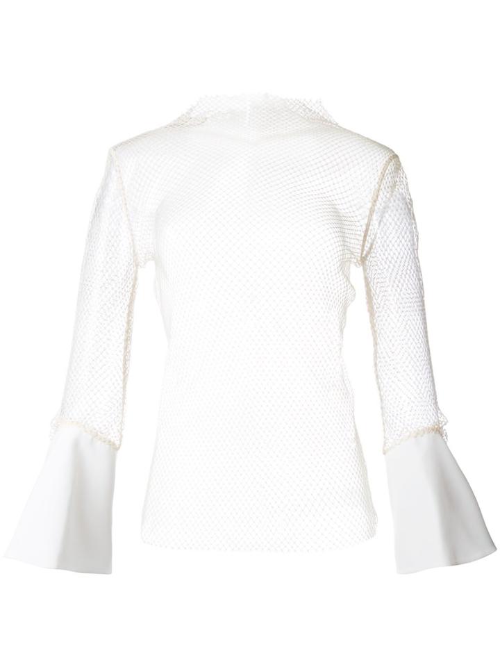 Christopher Esber 'tilted Cuffed Sheer' Top - White