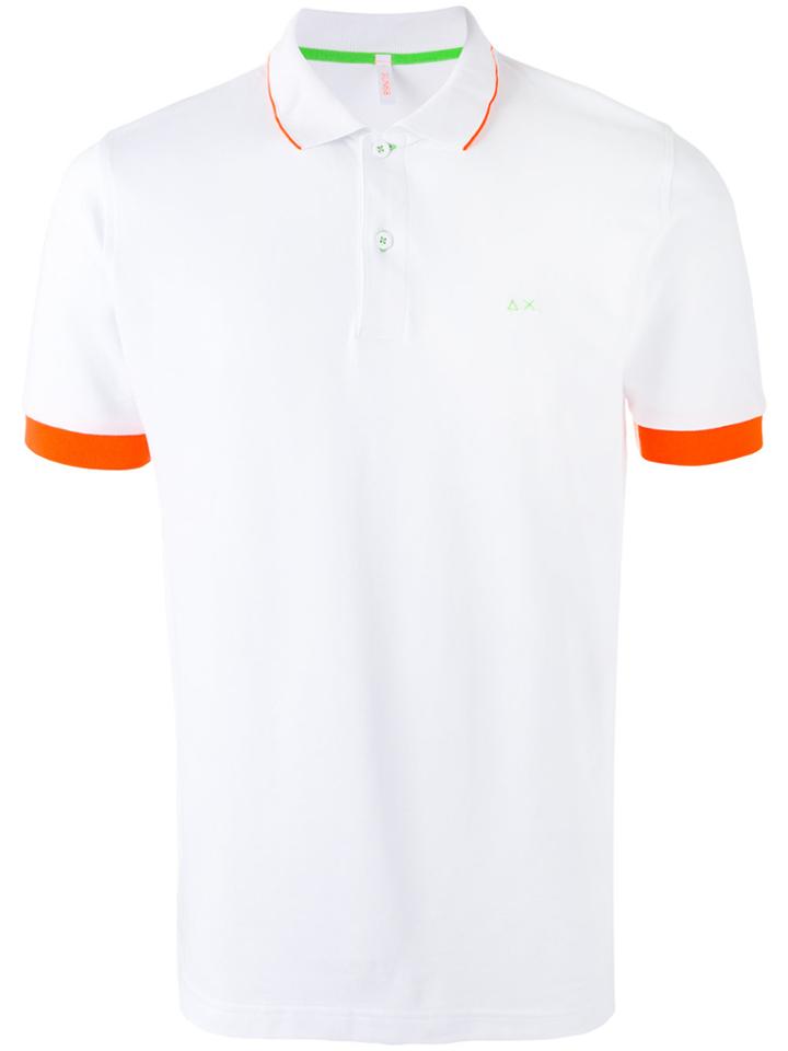 Sun 68 Contrast Polo Shirt - White