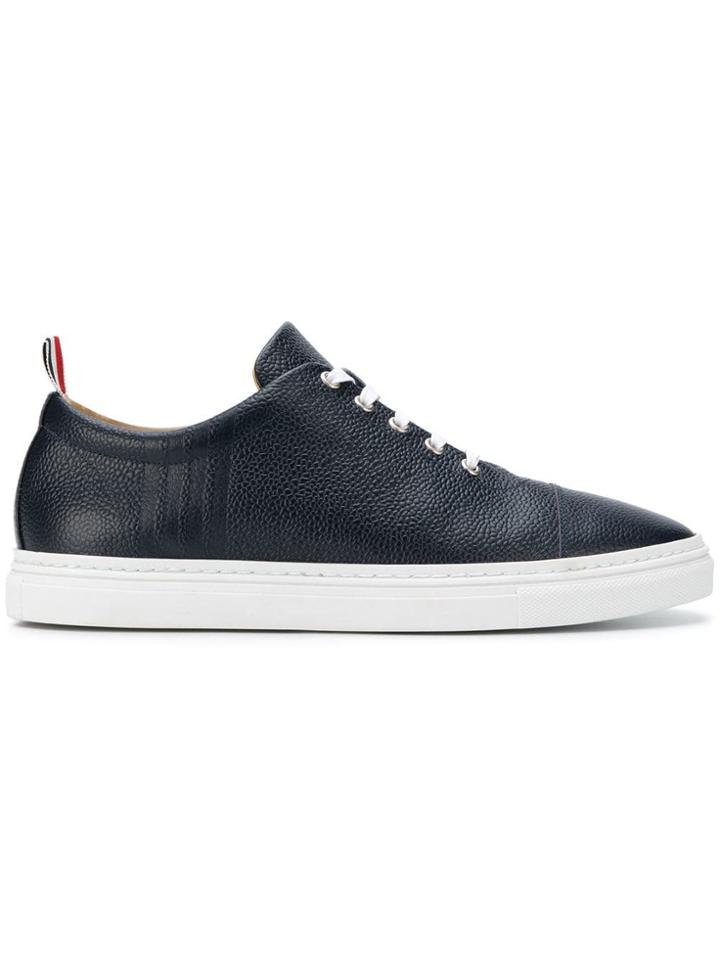 Thom Browne 4-bar Emboss Pebbled Leather Trainer - Blue