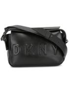 Dkny Embossed Logo Shoulder Bag, Women's, Black